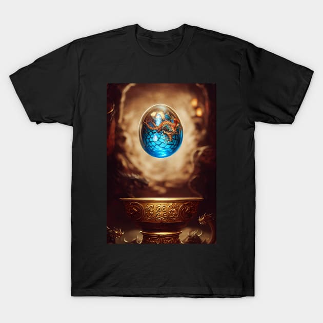 A translucent Dragon Egg in a Wizard's Study T-Shirt by natural-20s